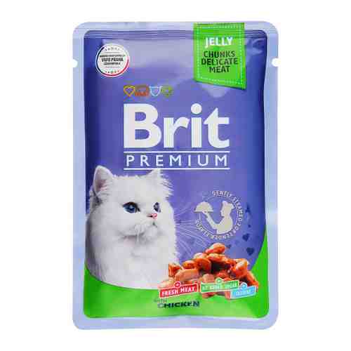 Корм влажный Brit Premium цыпленок в желе для взрослых кошек 85 г арт. 3519813