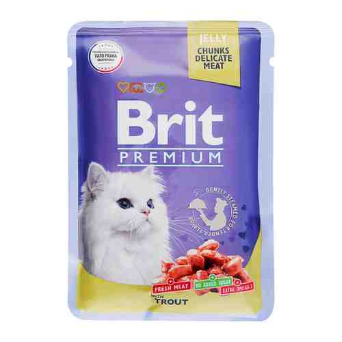 Корм влажный Brit Premium форель в желе для взрослых кошек 85 г арт. 3519825