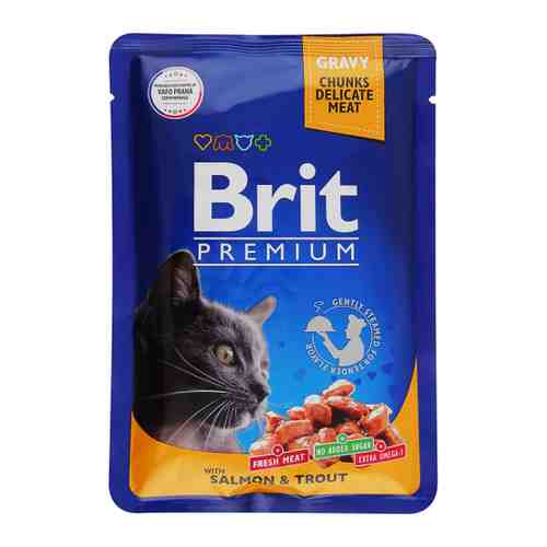Корм влажный Brit Premium лосось и форель для взрослых кошек 85 г арт. 3519809