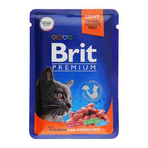 Корм влажный Brit Premium лосось в соусе для взрослых стерилизованных кошек 85 г арт. 3519812