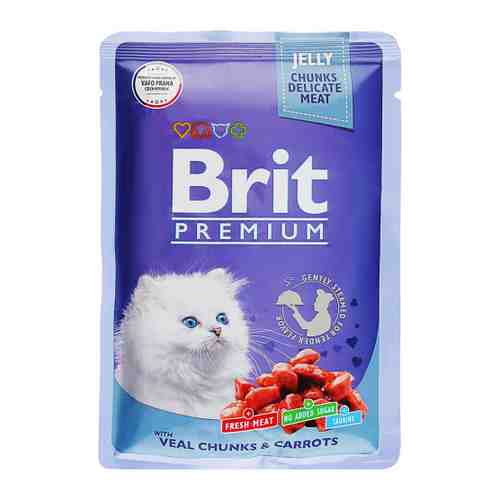 Корм влажный Brit Premium телятина с морковью в желе для котят 85 г арт. 3519811
