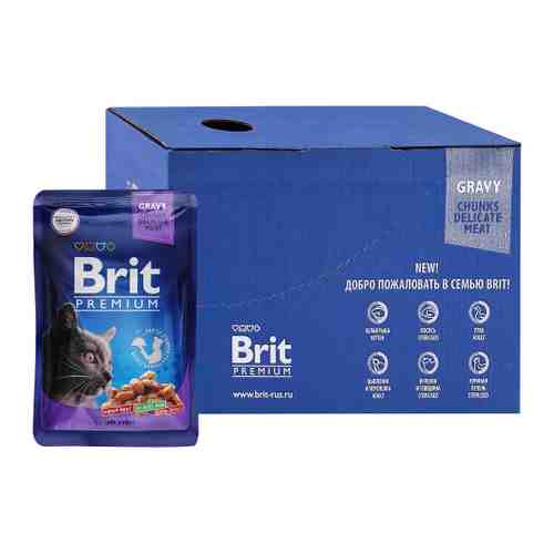Корм влажный Brit Premium треска в соусе для взрослых кошек 14 штук по 85 г арт. 3519684