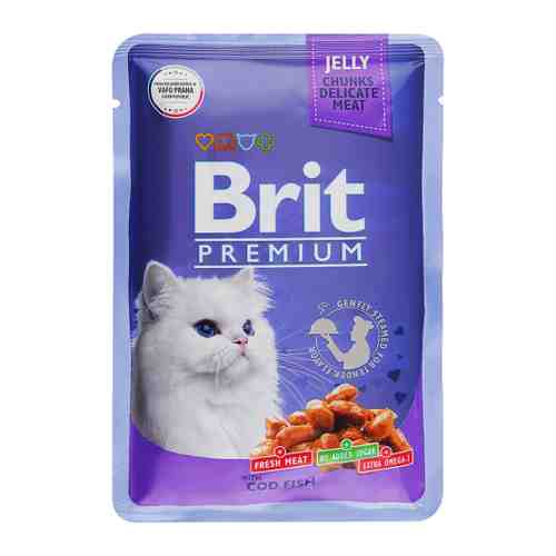 Корм влажный Brit Premium треска в желе для взрослых кошек 85 г арт. 3519810