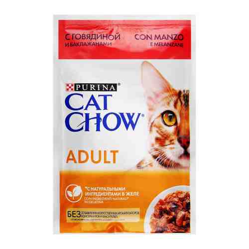 Корм влажный Cat Chow с говядиной и баклажанами для взрослых кошек 85 г арт. 3383658
