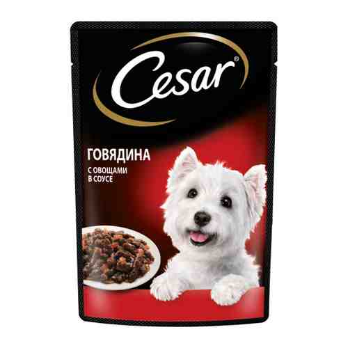 Корм влажный Cesar в соусе с говядиной и овощами для взрослых собак 85 г арт. 3406054