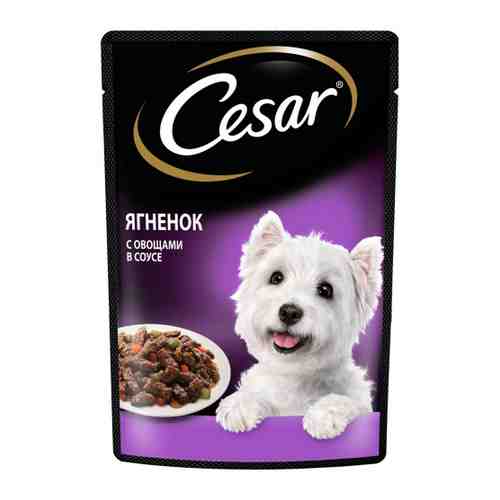 Корм влажный Cesar в соусе с ягненком и овощами для взрослых собак 85 г арт. 3406055