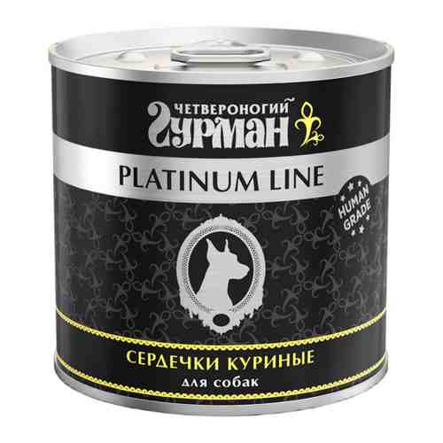 Корм влажный Четвероногий Гурман Platinum Line в желе с сердечками куриными для собак 240 г арт. 3316066