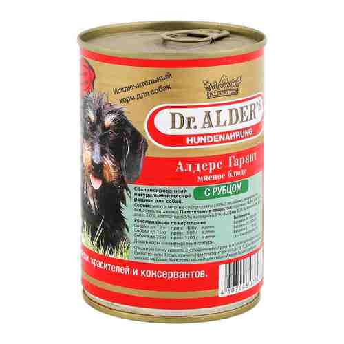 Корм влажный Dr.Alder's Алдерс Гарант мясное блюдо с рубцом для собак 400 г арт. 3295266