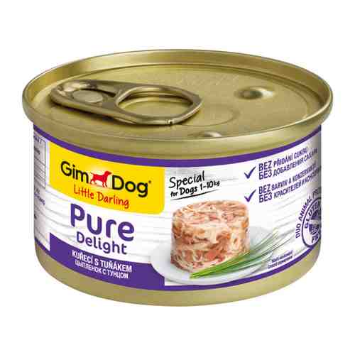 Корм влажный Gimborn GimDog Pure Delight с цыпленком и тунцом для собак 85 г арт. 3408215