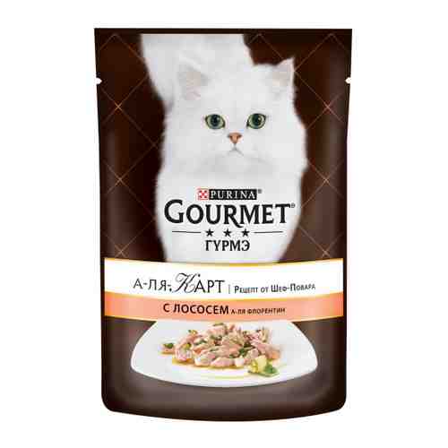 Корм влажный Gourmet А-ля Карт с лососем для взрослых кошек 85 г арт. 3231188