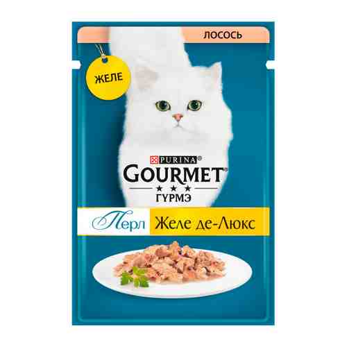 Корм влажный Gourmet Желе Де-Люкс с лососем для взрослых кошек 75 г арт. 3412564