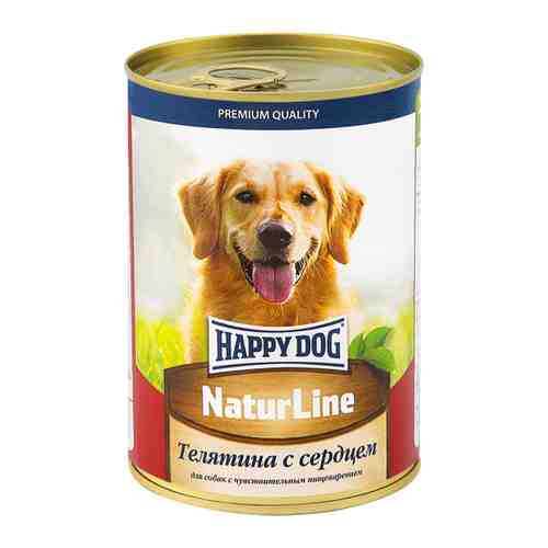 Корм влажный Happy Dog Телятина с сердцем для собак 410 г арт. 3436799