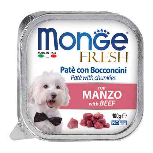 Корм влажный Monge Dog Fresh с говядиной для собак 100 г арт. 3398130