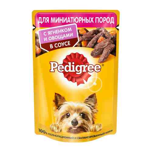 Корм влажный Pedigree в соусе с ягненком и овощами для взрослых собак миниатюрных пород 85 г арт. 3406063