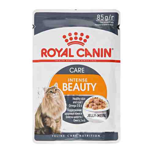 Корм влажный Royal Canin Intense Beauty желе поддержание красоты шерсти для кошек старше 1 года 85 г арт. 3439889