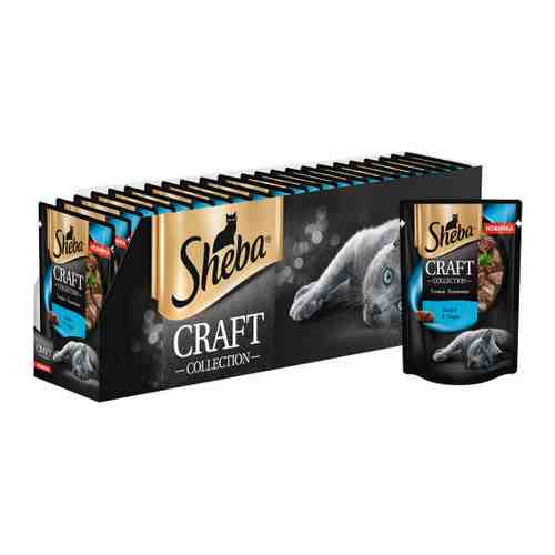 Корм влажный Sheba Craft лосось ломтики в соусе для кошек 28 штук по 75 г арт. 3426804