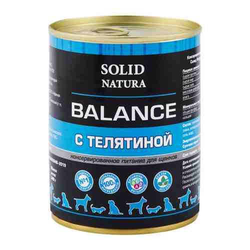 Корм влажный Solid Natura Balance с телятиной для щенков 340 г арт. 3427479