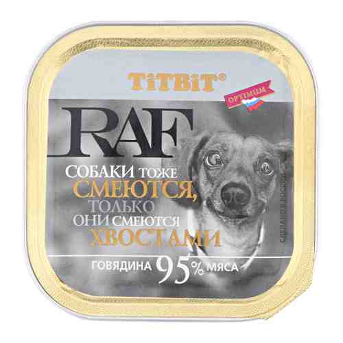 Корм влажный Titbit Raf с говядиной для собак 100 г арт. 3318441