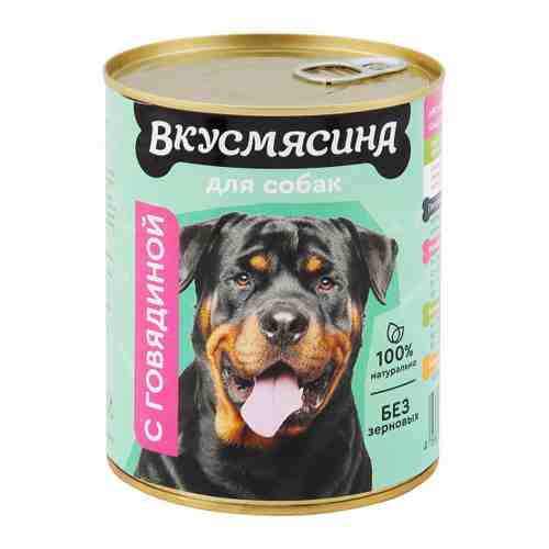 Корм влажный ВКУСМЯСИНА с говядиной для собак 850 г арт. 3456791