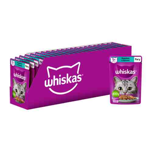 Корм влажный Whiskas полнорационный рагу с индейкой и кроликом для взрослых кошек 28 штук по 75 г арт. 3456220