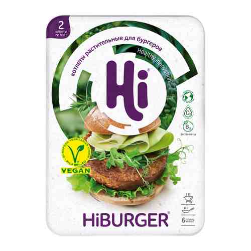 Котлеты Hi хайбургер растительные замороженные 200 г арт. 3439671