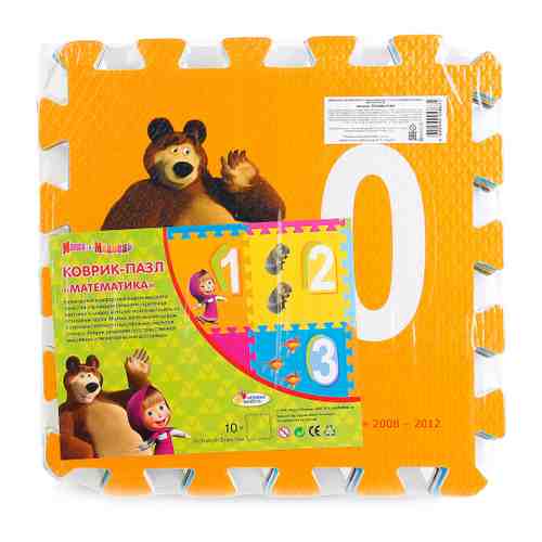Коврик-пазл Играем вместе Маша и медведь с вырезанными цифрами (10 деталей) арт. 3433580
