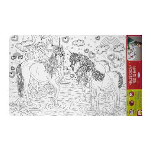 Коврик-раскраска ЯиГрушка Единороги на озере большой 68х48 см арт. 3436055