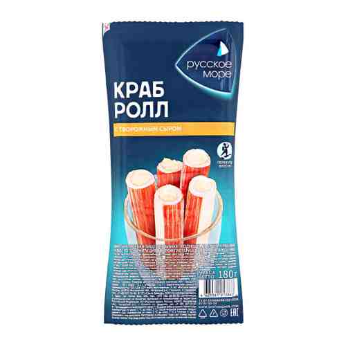 Крабовые палочки Русское море Краб-ролл имитация с сыром охлажденные 180 г арт. 3436646
