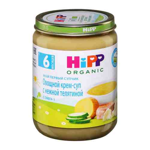 Крем-суп HiPP Органический овощной нежная телятина с 6 месяцев 190 г арт. 3347992