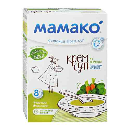Крем-суп Мамако с шпинатом на козьем молоке быстрорастворимый без сахара с 8 месяцев 150 г арт. 3342434