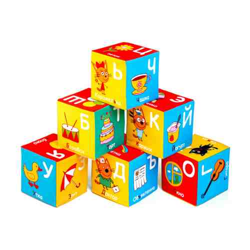 Кубики Мякиши Три Кота Алфавит (6 штук) арт. 3487924