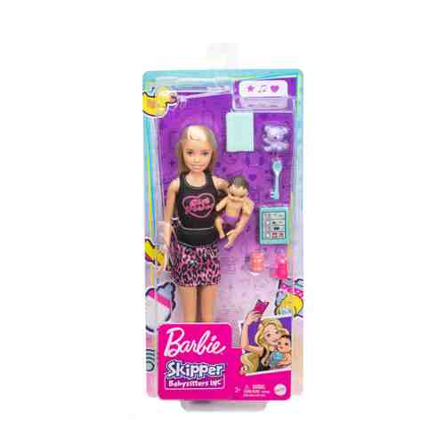 Кукла Mattel Barbie Няня в лосинах с малышом и аксессуарами арт. 3481905