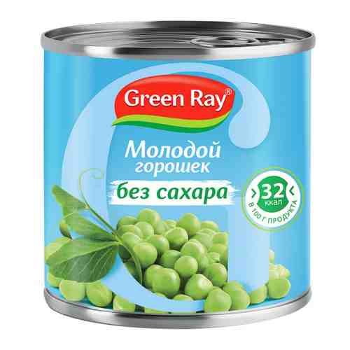 Горошек Green Ray зеленый без сахара 425 г арт. 3415935