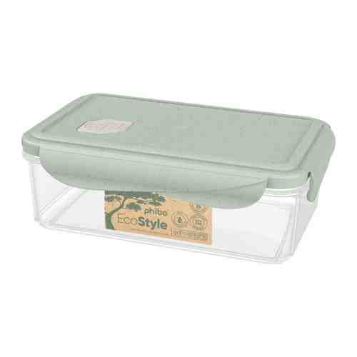 Контейнер пищевой Phibo Eco Style для холодильника и микроволновой печи с клапаном зеленый флэк 1.1 л арт. 3446198