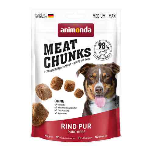 Лакомство Animonda Meat Chunks с говядиной для взрослых собак средних и крупных пород 80 г арт. 3423021