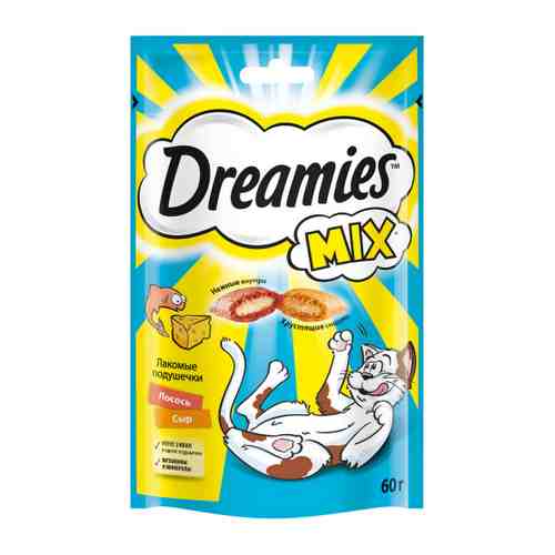 Лакомство Dreamies Mix с лососем и сыром для взрослых кошек 60 г арт. 3412051