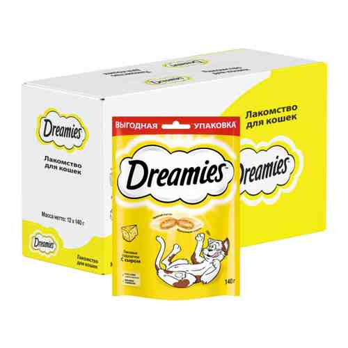 Лакомство Dreamies Подушечки с сыром для кошек 12 штук по 140 г арт. 3368490