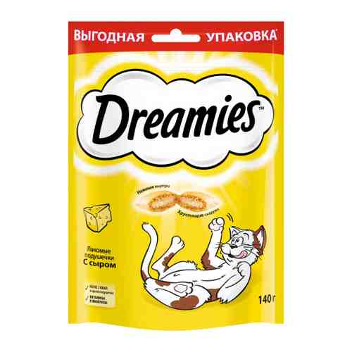 Лакомство Dreamies Подушечки с сыром для кошек 140 г арт. 3368461