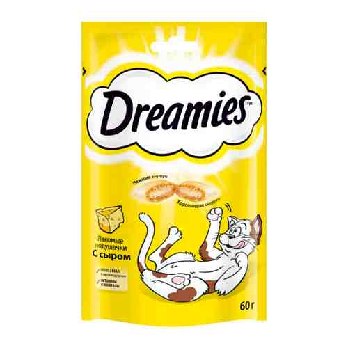 Лакомство Dreamies Подушечки с сыром для взрослых кошек 60 г арт. 3316132