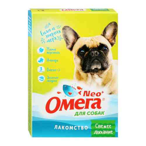 Лакомство Фармавит Мультивитаминное Омега Neo+ Свежее дыхание с мятой и имбирем для собак 90 таблеток арт. 3485139