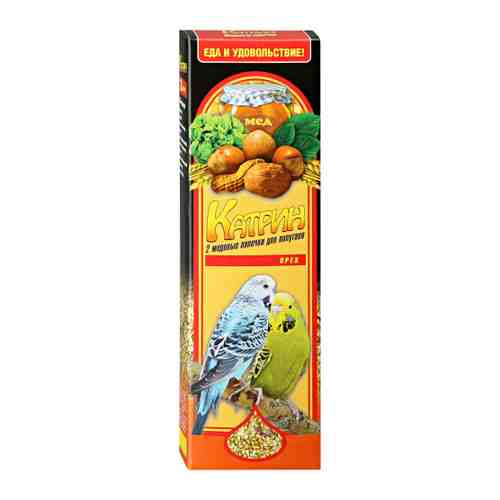 Лакомство Катрин Палочки с мёдом и орехом для волнистых попугаев 2 штуки по 50 г арт. 3484169