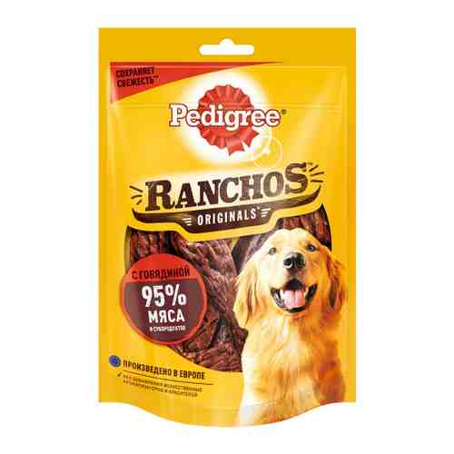 Лакомство Pedigree Ranchos мясные ломтики с говядиной для взрослых собак 58 г арт. 3401770