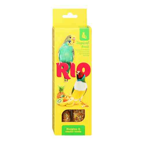 Лакомство Rio Палочки с тропическими фруктами для волнистых попугайчиков и экзотов 2 штуки по 40 г арт. 3496924