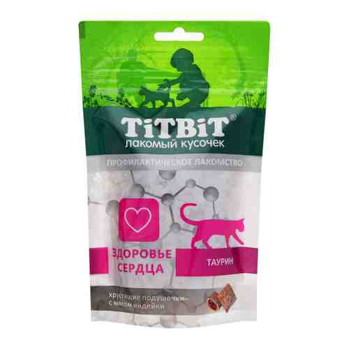 Лакомство Titbit Подушечки хрустящие с мясом индейки здоровье сердца для кошек 60 г арт. 3402338