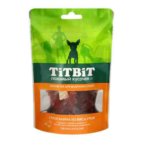 Лакомство Titbit Строганина из мяса утки для маленьких собак 50 г арт. 3391796