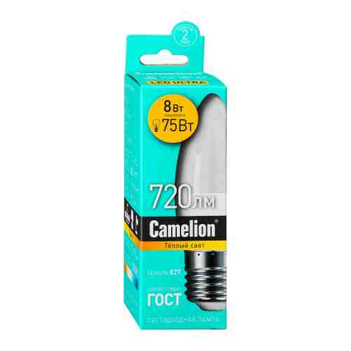Лампа Camelion свеча Led C35 E27 8W 3000K арт. 3471585