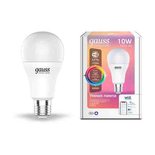Лампа Gauss Smart Home Led RGBW A60 10W E27 2700-6500К с диммером арт. 3440205