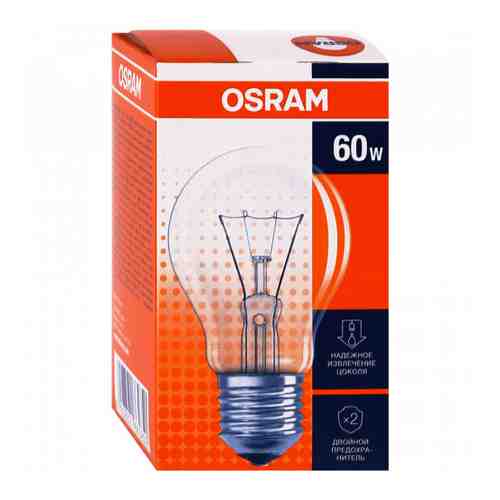 Лампа Osram A55 E27 60W прозрачная арт. 3371946