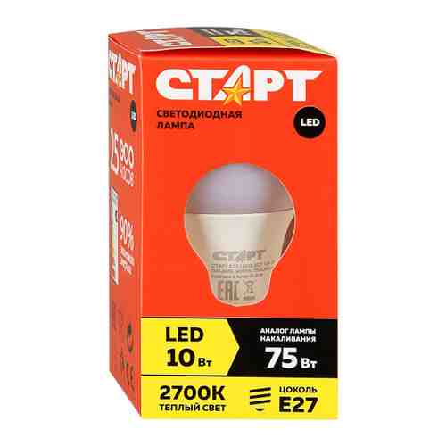 Лампа Старт Eco Led GLS E27 10W 2700K арт. 3384422