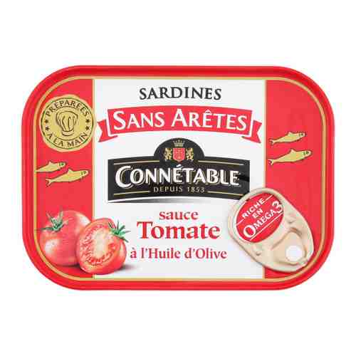 Сардины Connetable без костей в оливковом масле и томатном соусе 140 г арт. 3454817